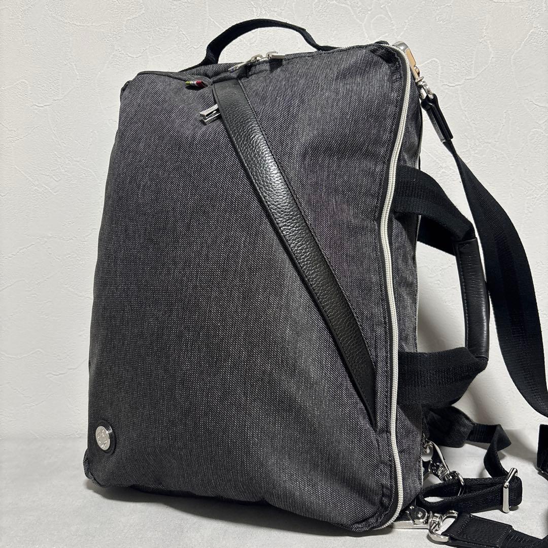 美品✨オロビアンコ 3way ビジネスバッグ レザー キャンバス ロゴ金具