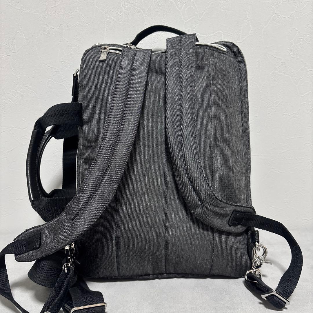 美品✨オロビアンコ 3way ビジネスバッグ レザー キャンバス ロゴ金具