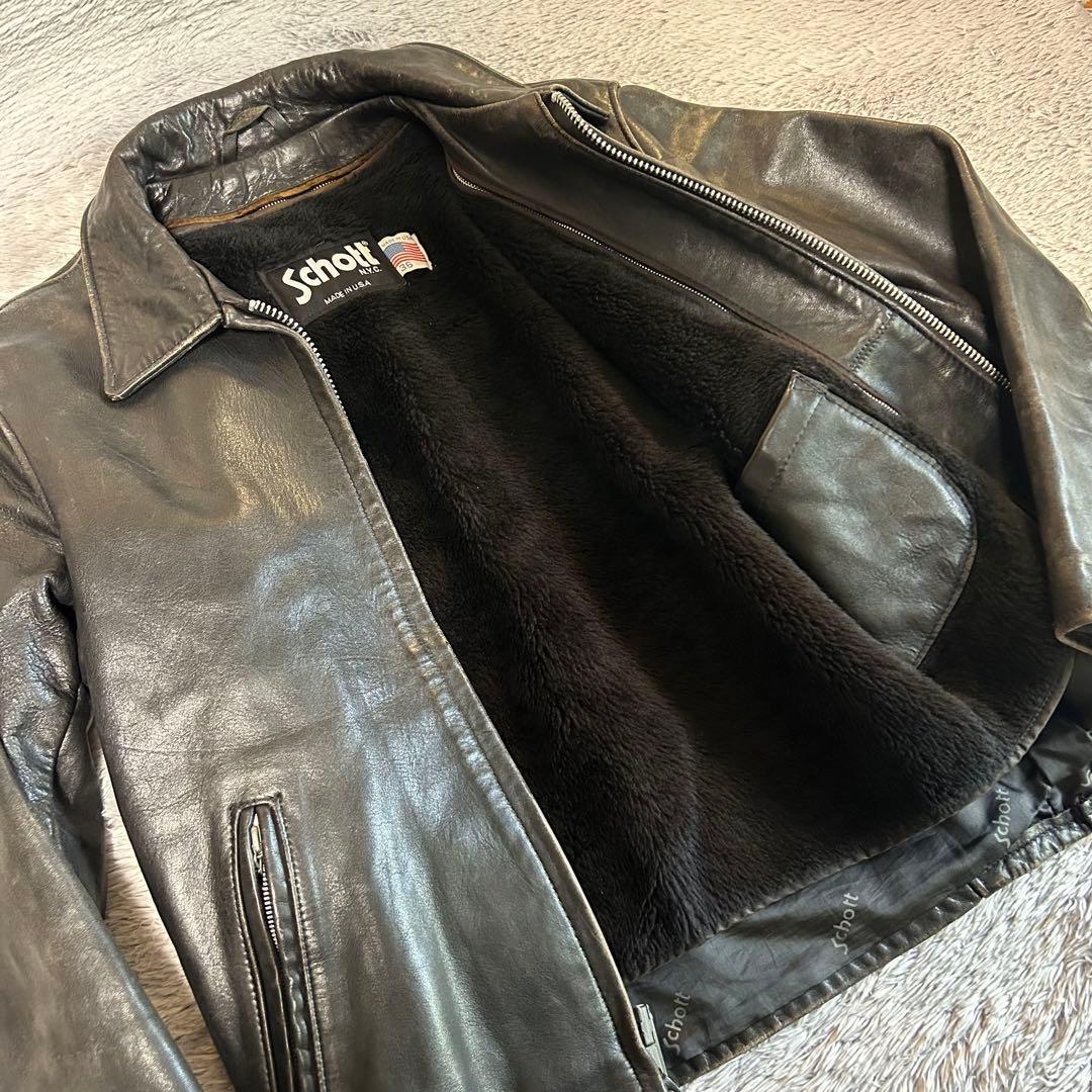 Schott ショットレザージャケット ライナー付き　シングルライダース　36㌅