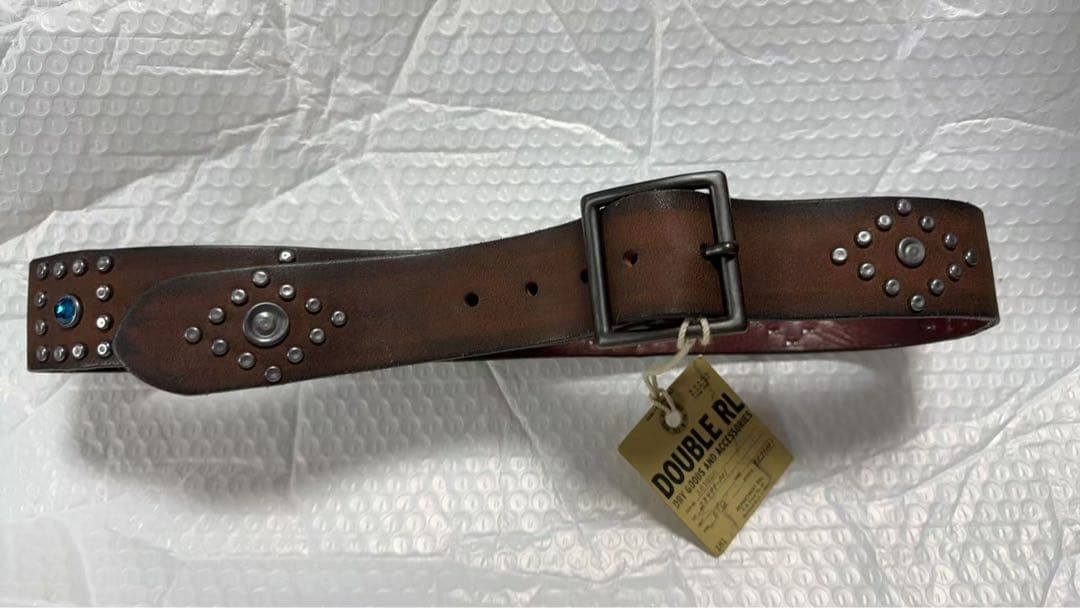 ム*a様 新品 Double RL 本革ベルト 茶 34