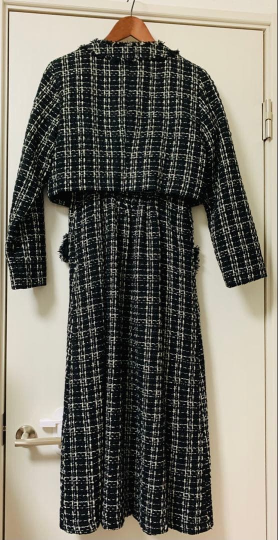 ぽ*ん様 noelaツイード マキシドレス ブラック