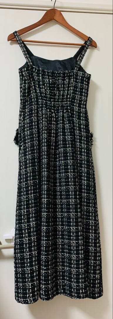 ぽ*ん様 noelaツイード マキシドレス ブラック