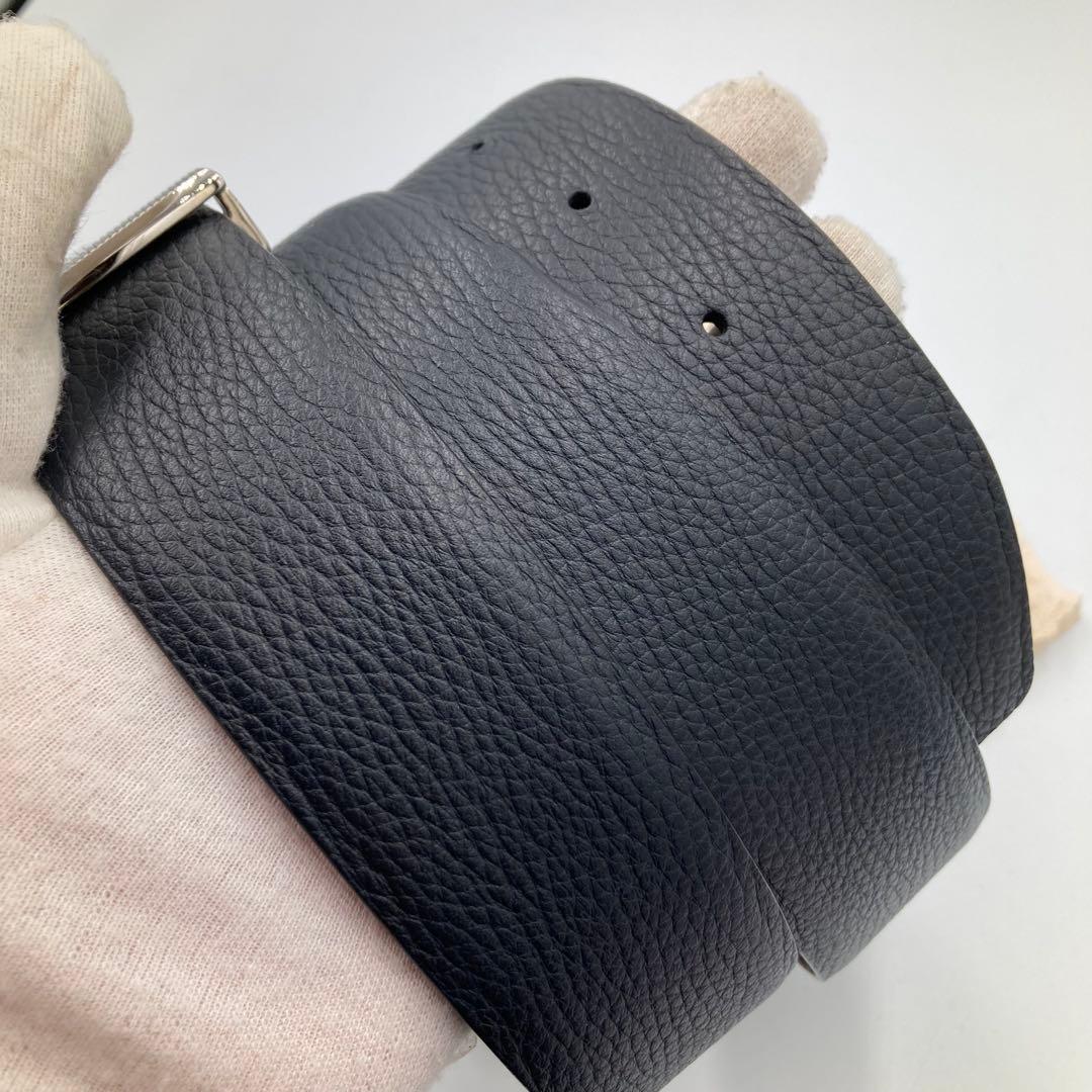 ！極美品！　トムフォード　ベルト　レザー　ブラック　シルバー　19A