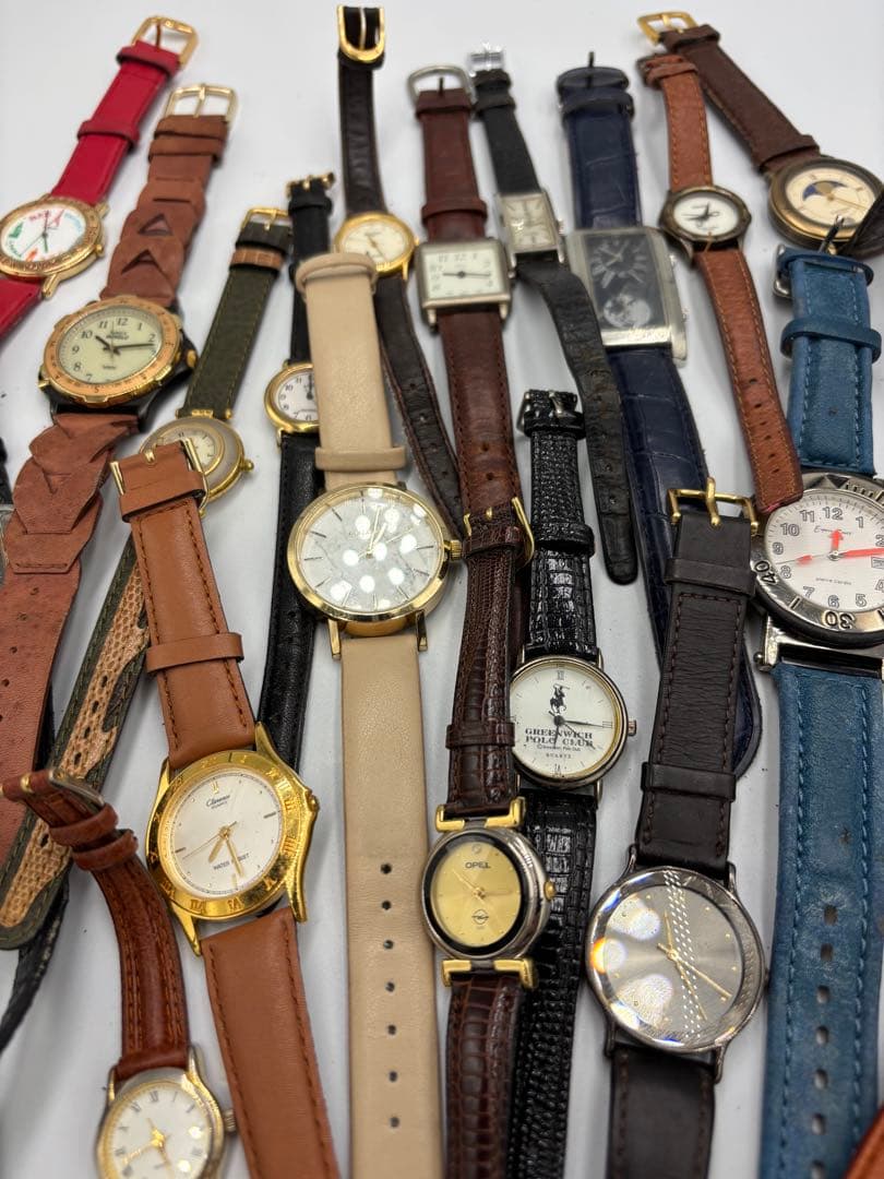 大幅値下げ　オール革ベルト腕時計 ジャンク22品セット