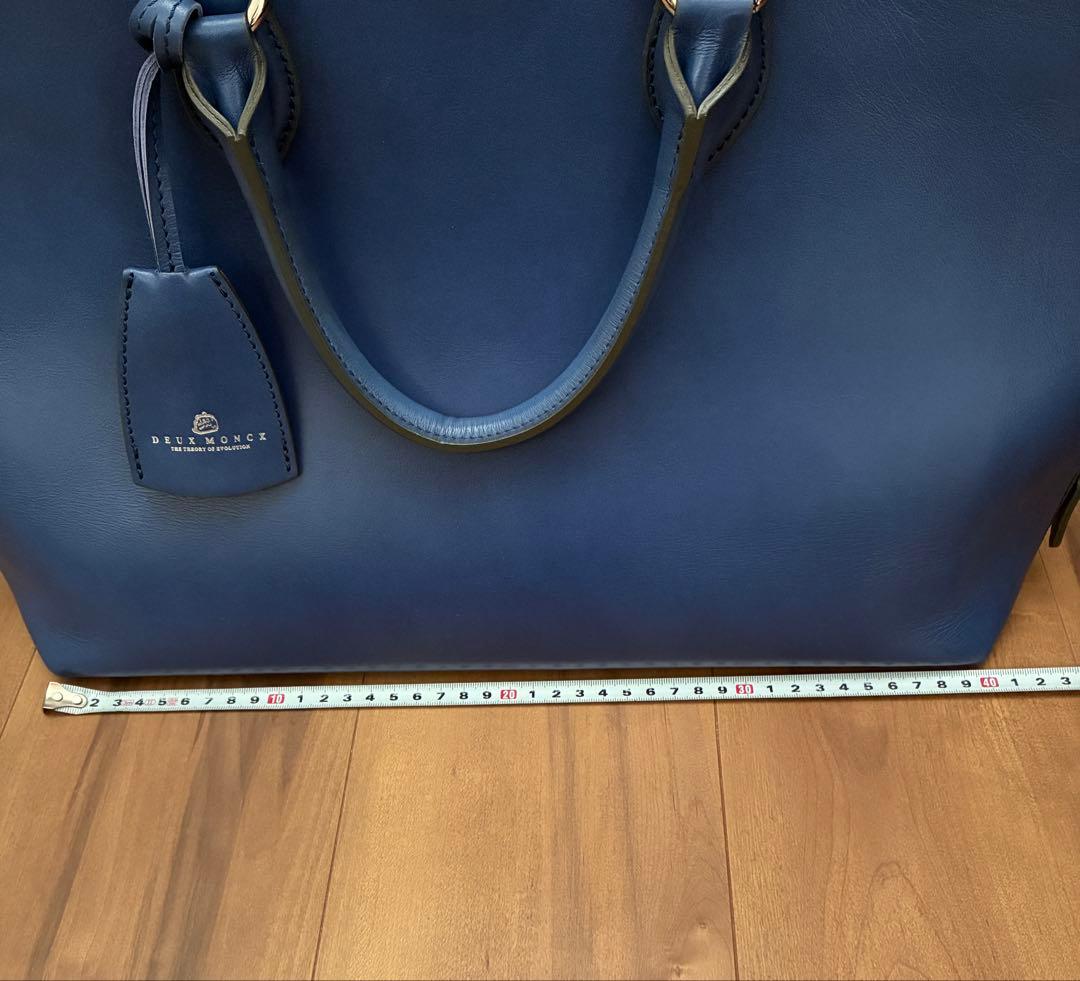 美品　DEUX MONCX ビジネスバッグ 2way レザー ブルー