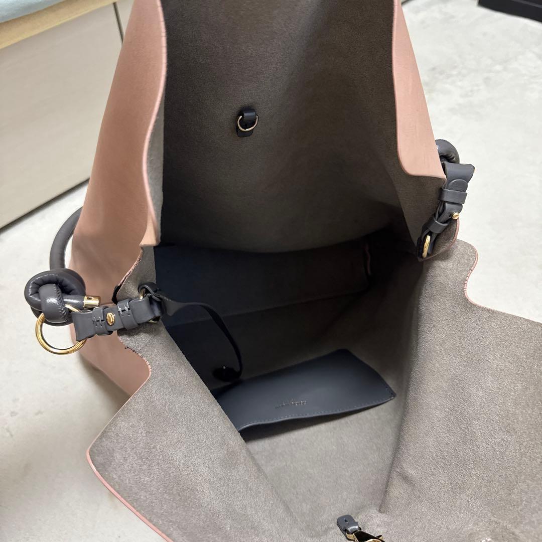 Giorgio Armani レザー トートバッグ ピンクベージュ