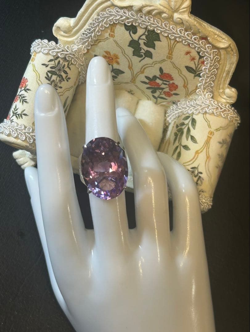 コ*ン様 天然石アメシスト特大リング13号限定サイズ