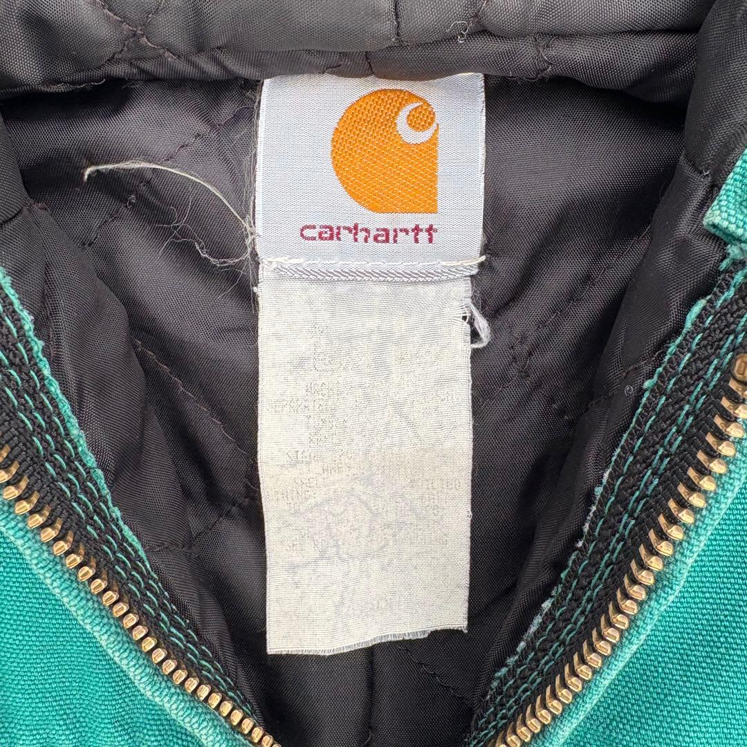 90s USA Carhartt アクティブジャケット　ネイティブ柄　ターコイズ