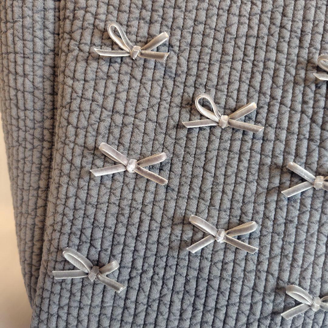 マグネット 底板☆ピクニックトート☆ ダークグレー ベルベットリボン ヌビバッグ