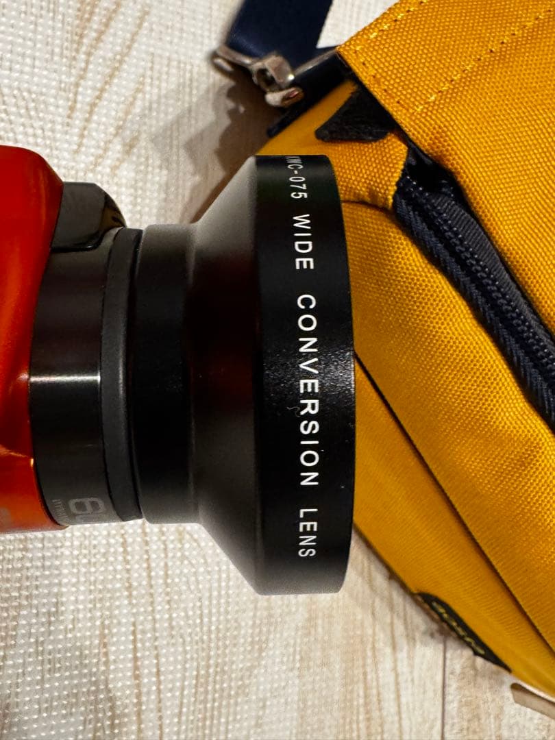 JVC Everio R オレンジ 本体・バック ・広角レンズ・浮輪付ストラップ