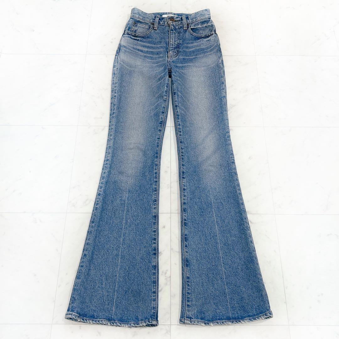 美品 MOUSSY MVS FLARE(L) ロング 23インチ フレアデニム