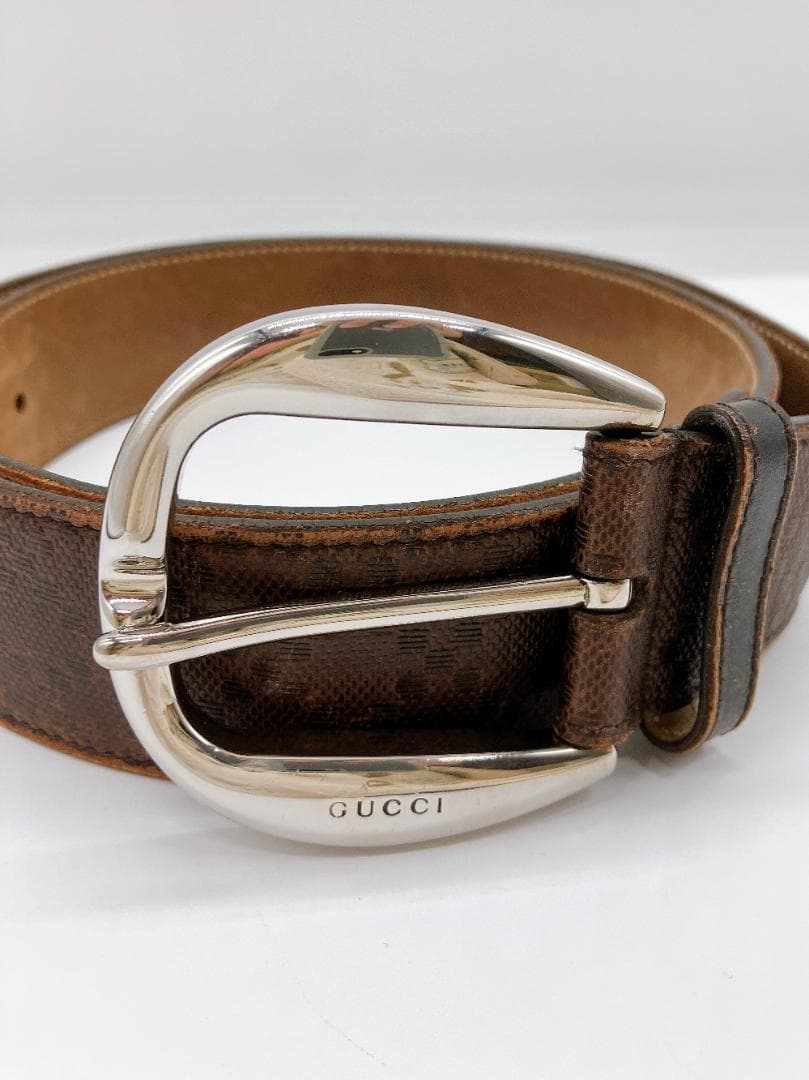 GUCCI 268237 レザー シルバー金具 ベルト 表記サイズ100・40