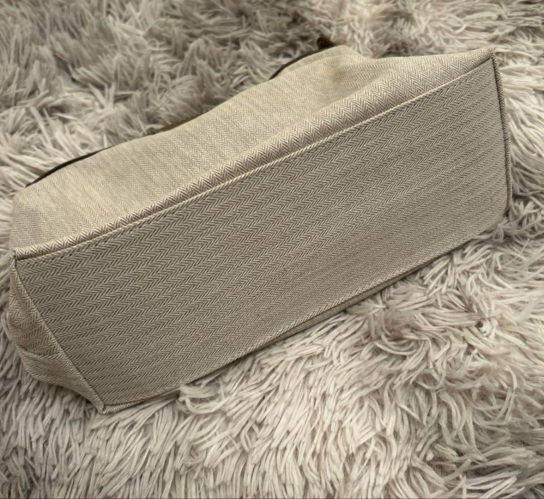 【美品】HERMES ポーチ レザー キャンバス