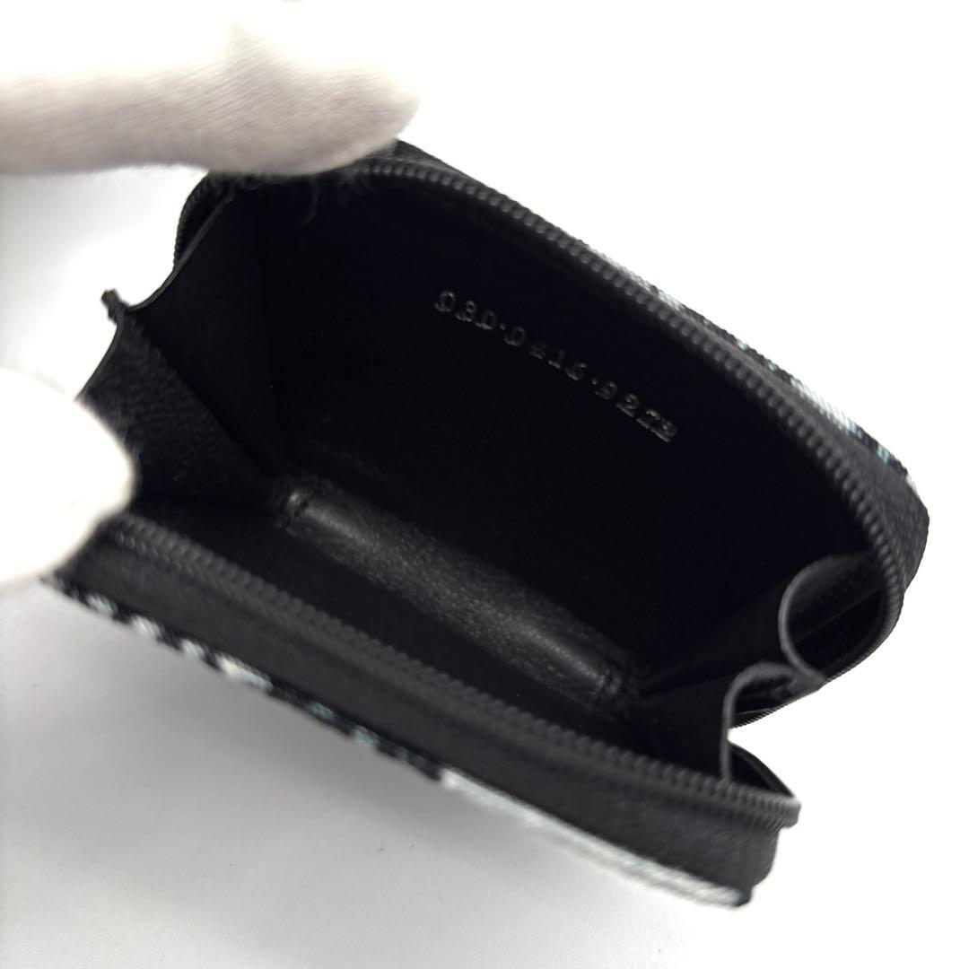 未使用保管品 グッチ ケース パイソン柄 ラウンドジップ ブルー ブラック