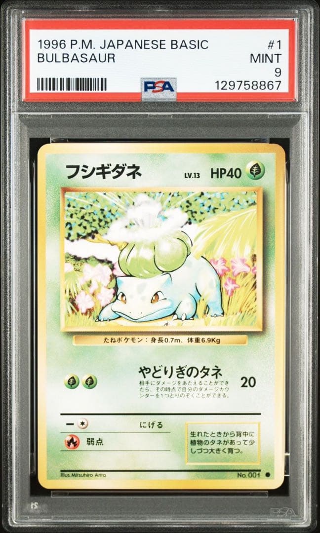 【PSA9 ,8】ポケモンカード　旧裏　フシギダネ　ヒトカゲ　ゼニガメ　連番