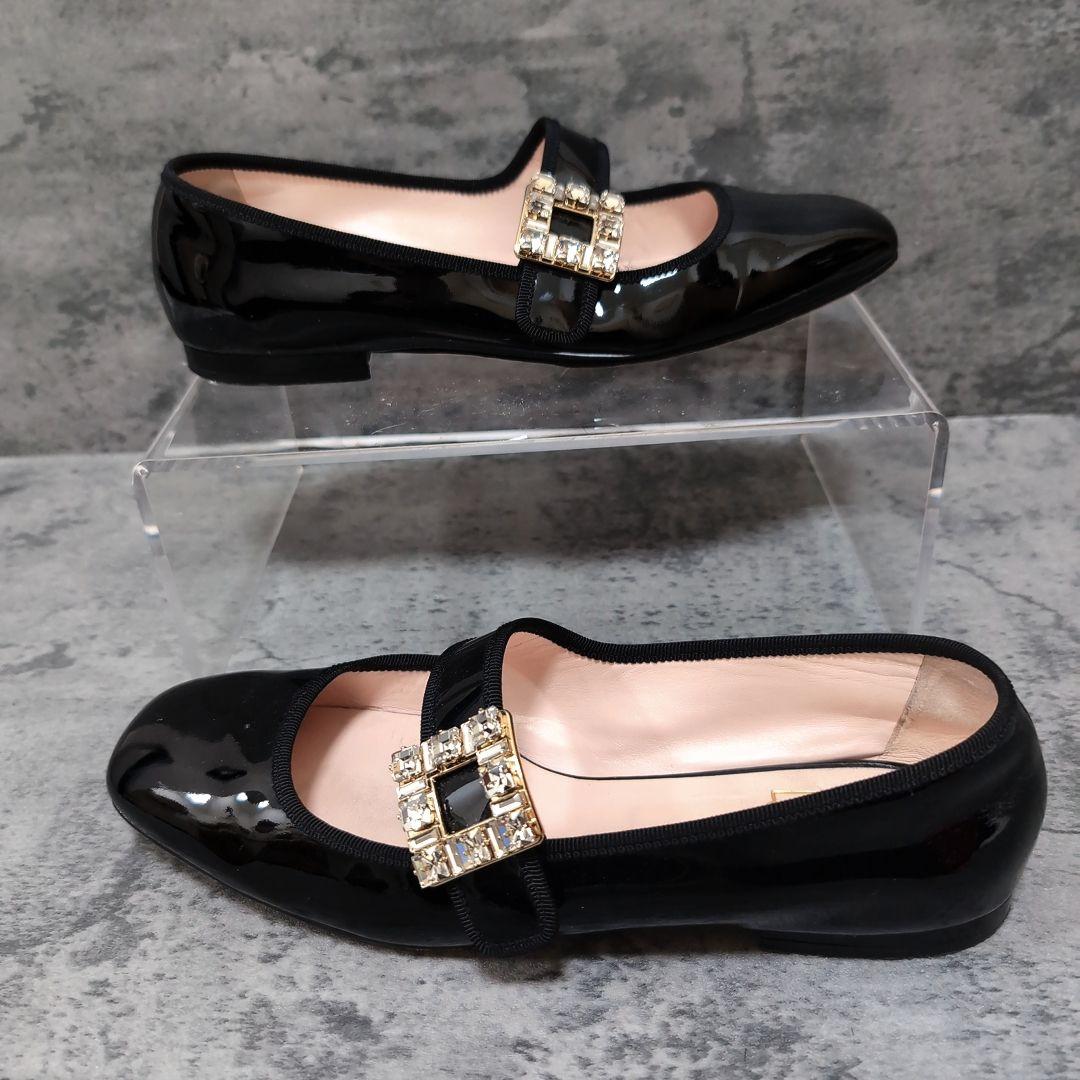 ロジェヴィヴィエ ブロッシュヴィヴィエ ビジュー パンプス 黒 39.5 箱付