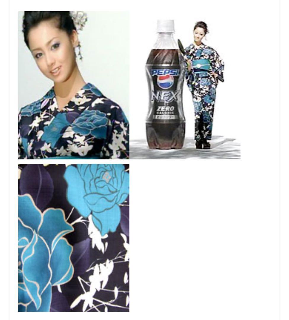 浴衣単品　撫松庵　浴衣　薔薇　青　ネイビー　セオアルファ