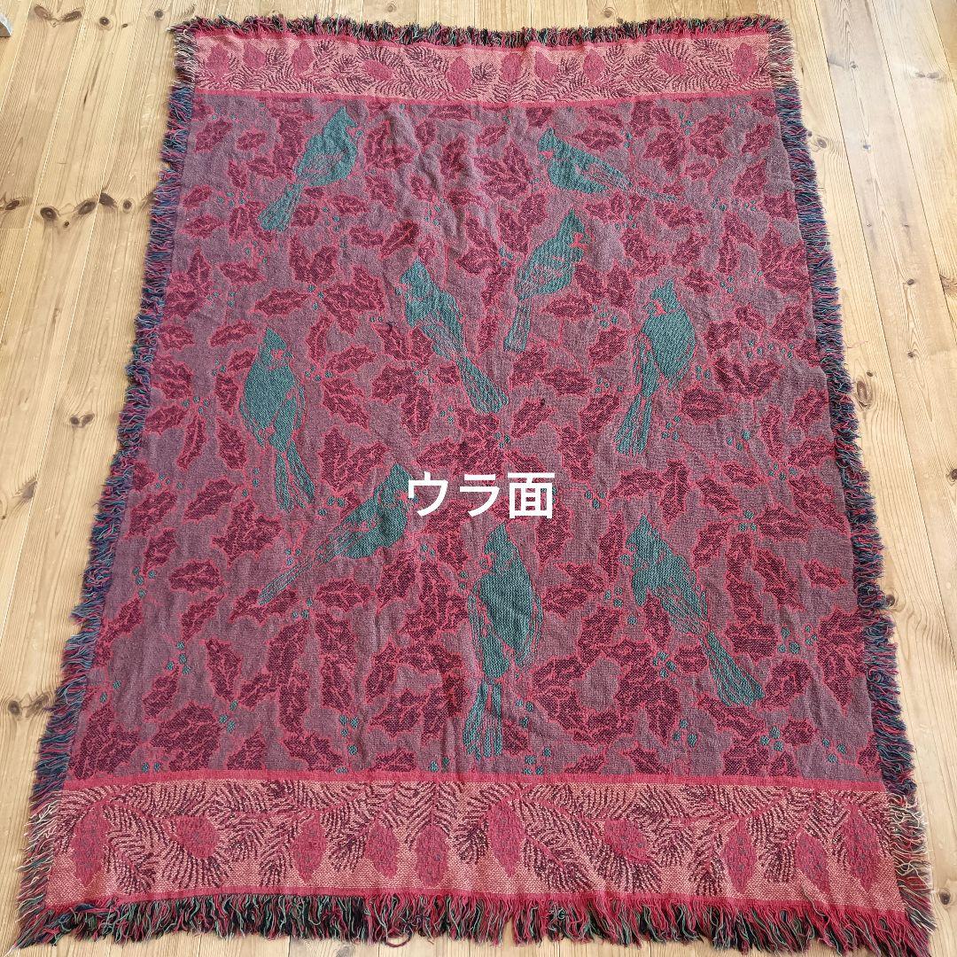 【※める】80s USA ブランケット ヴィンテージラグ　タペストリー