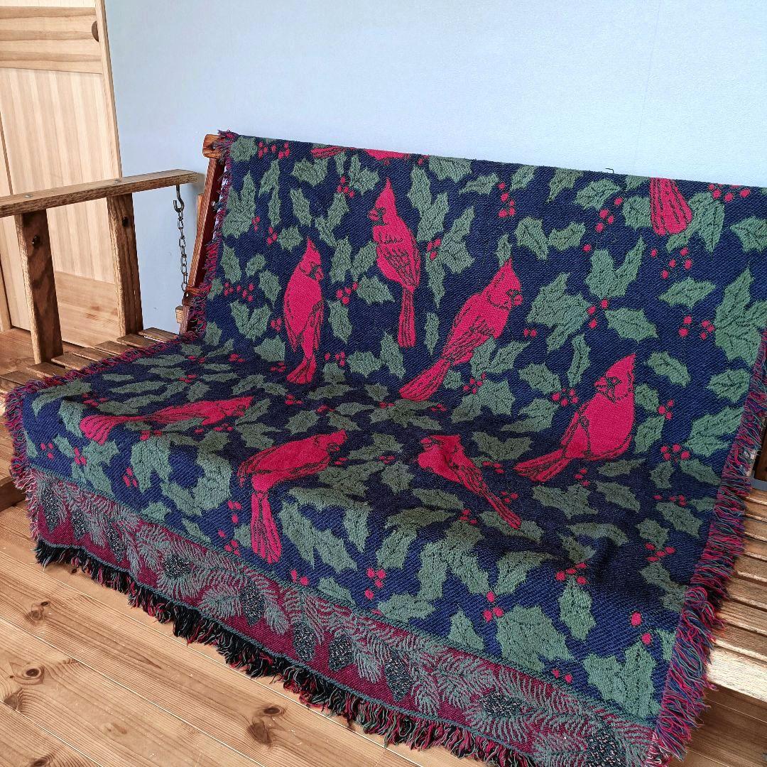 【※める】80s USA ブランケット ヴィンテージラグ　タペストリー