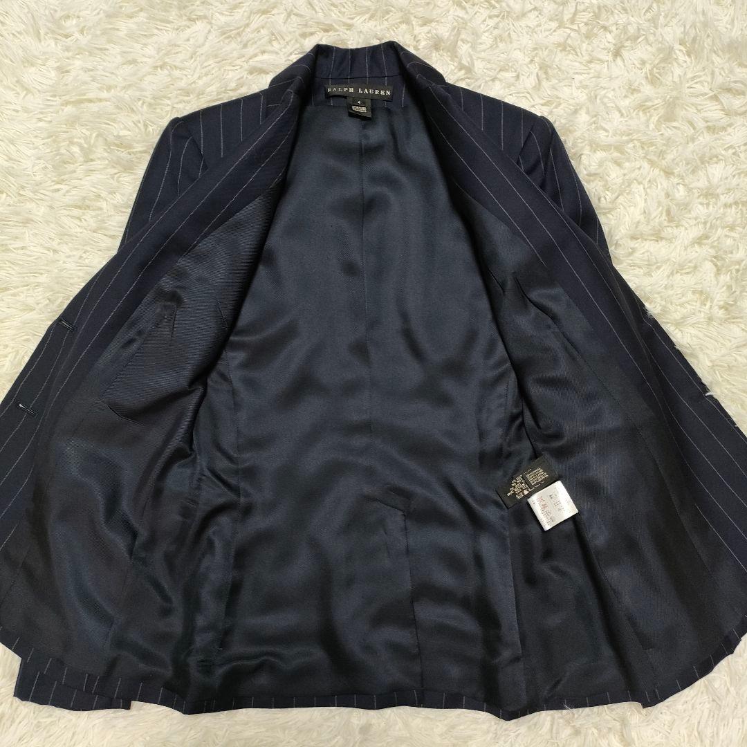 【美品】 ラルフローレン　パンツスーツ　セットアップ　紺　ストライプ　サイズ4