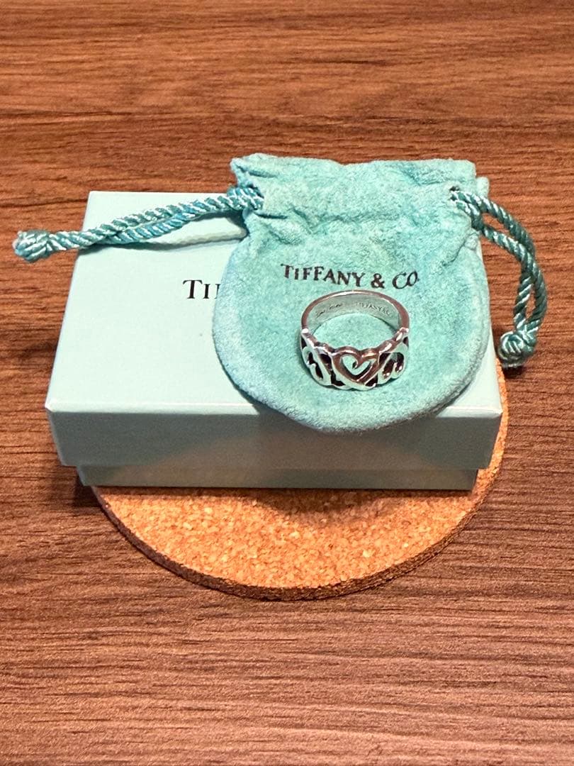 ティファニー　ラビングトリプルハート シルバーリング シルバー925 13号