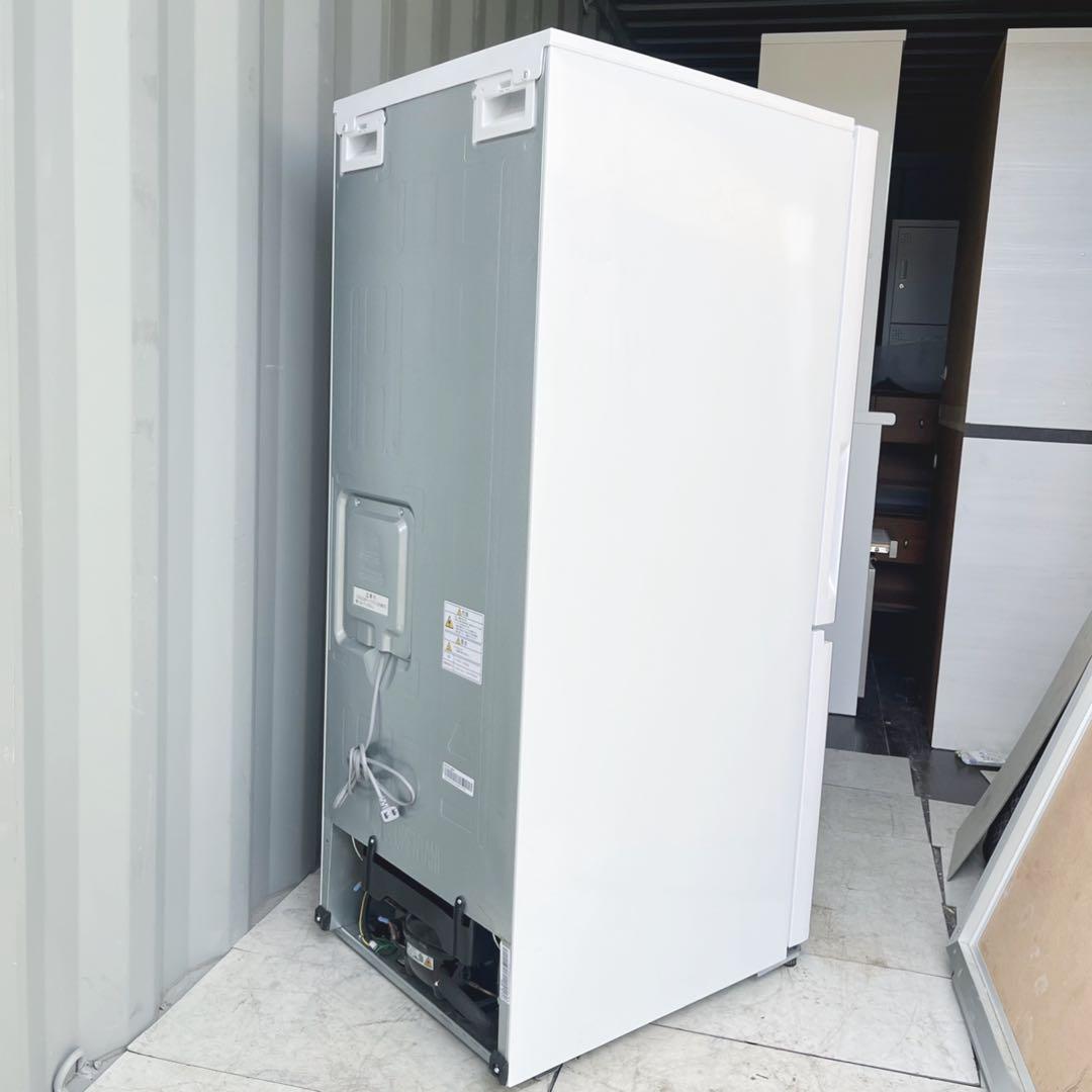 取付無料！フロスト調ガラスドアシンプルホワイトインテリア大きめ冷蔵庫！洗濯機