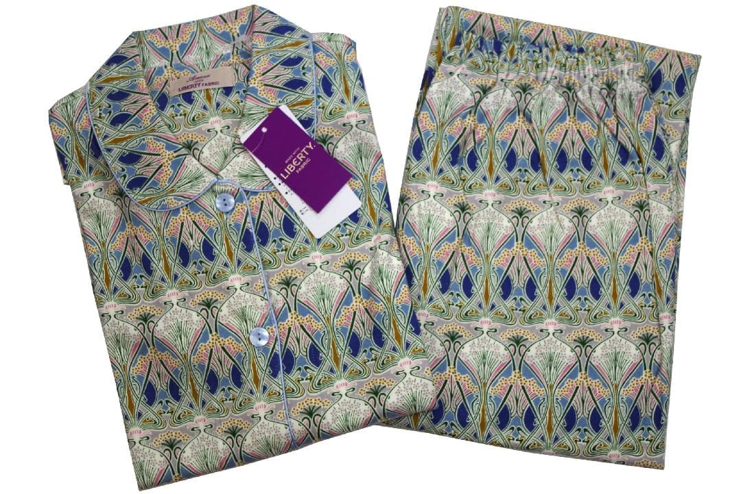 【新品】リバティ LIBERTY fabric厚手スムースニットパジャマ（M)C