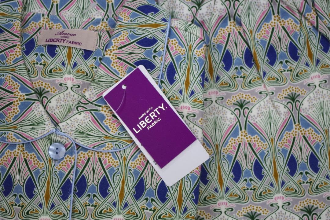 【新品】リバティ LIBERTY fabric厚手スムースニットパジャマ（M)C