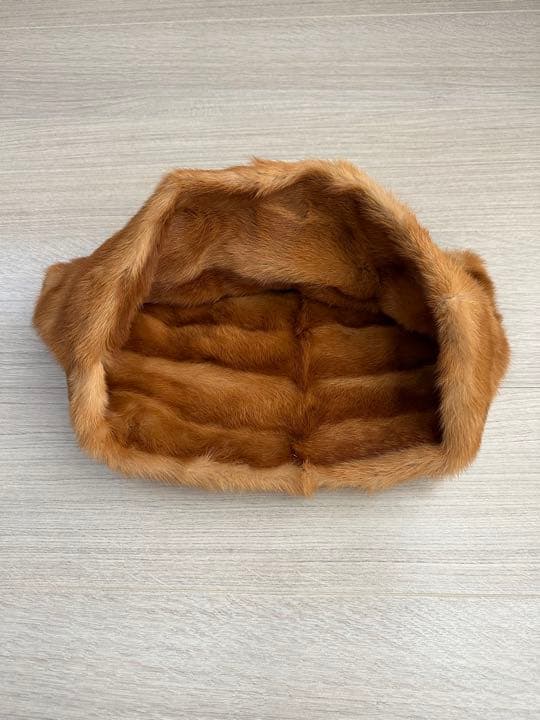 リアルファー スヌード リメイク 茶 ウィーゼル チャイナミンク