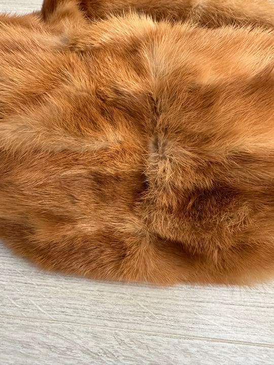 リアルファー スヌード リメイク 茶 ウィーゼル チャイナミンク