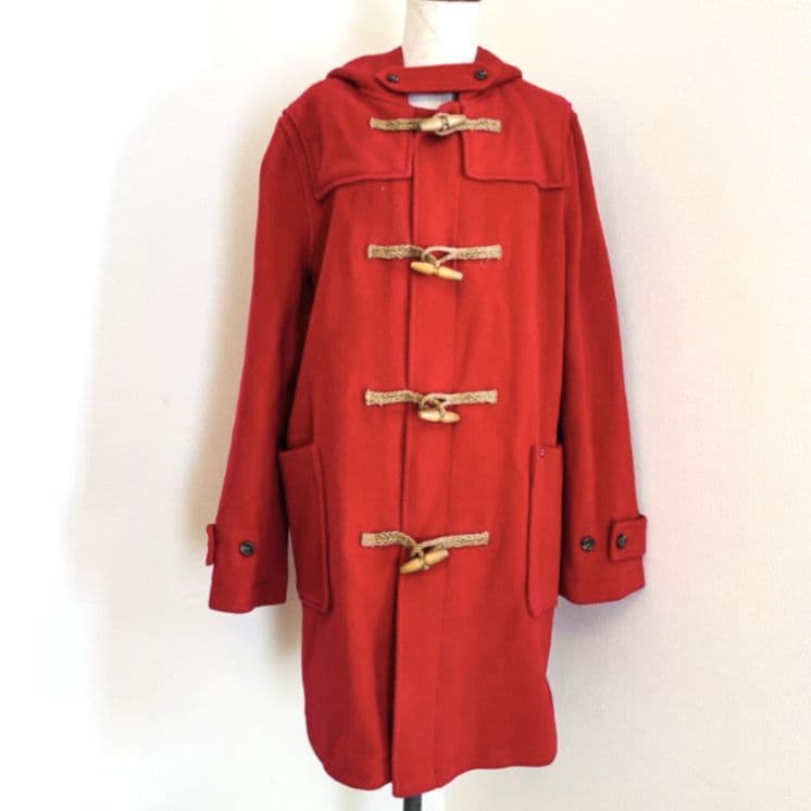 ラルフローレン ダッフルコート フード付き 赤（L）ウール混 防寒