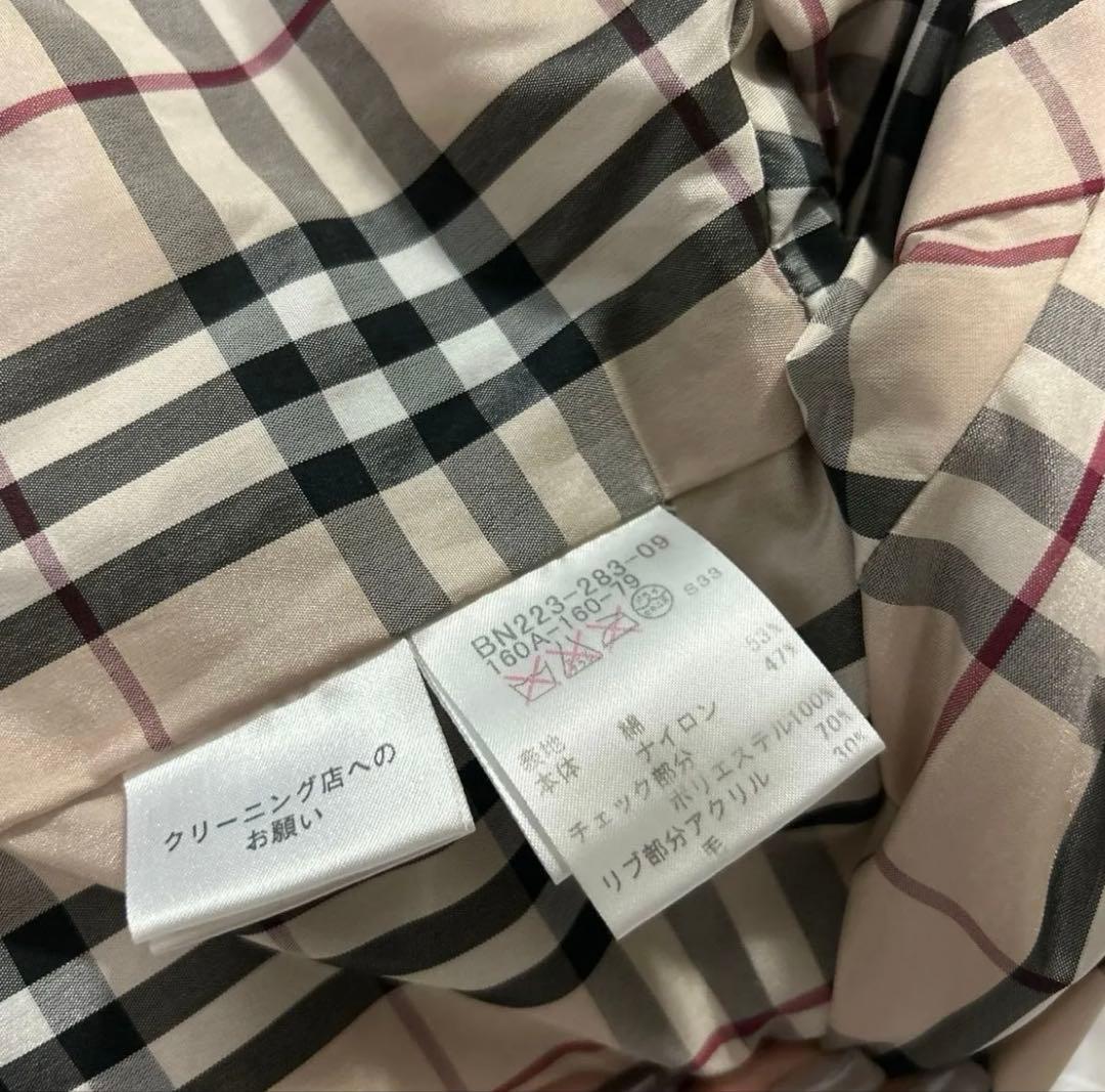 BURBERRY 160A ノバチェック 中綿ロングコート 黒 ファー付き