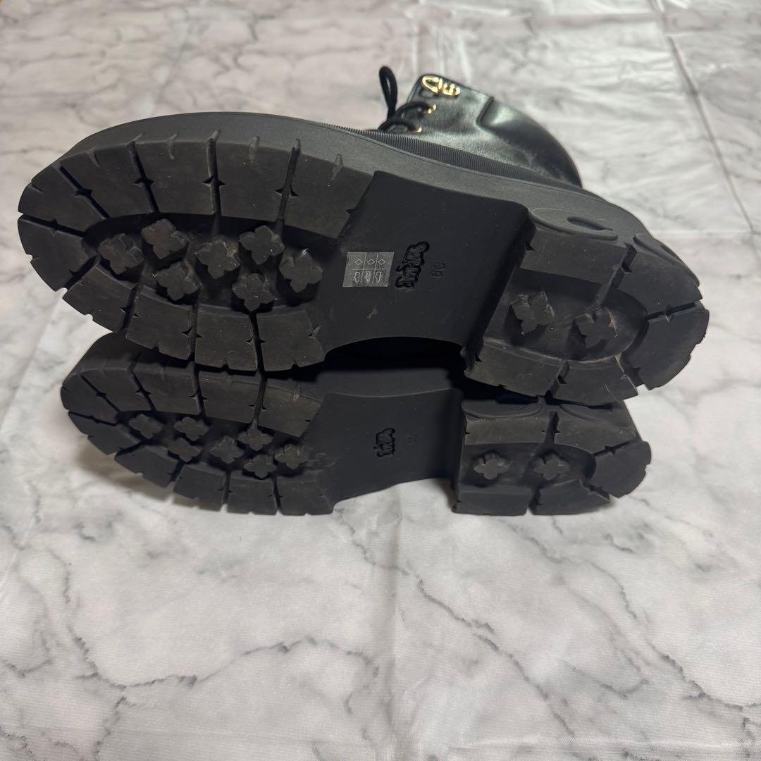 極美品☆COACH レースアップ ブーツ 23.0cm 厚底 ほぼ未使用品