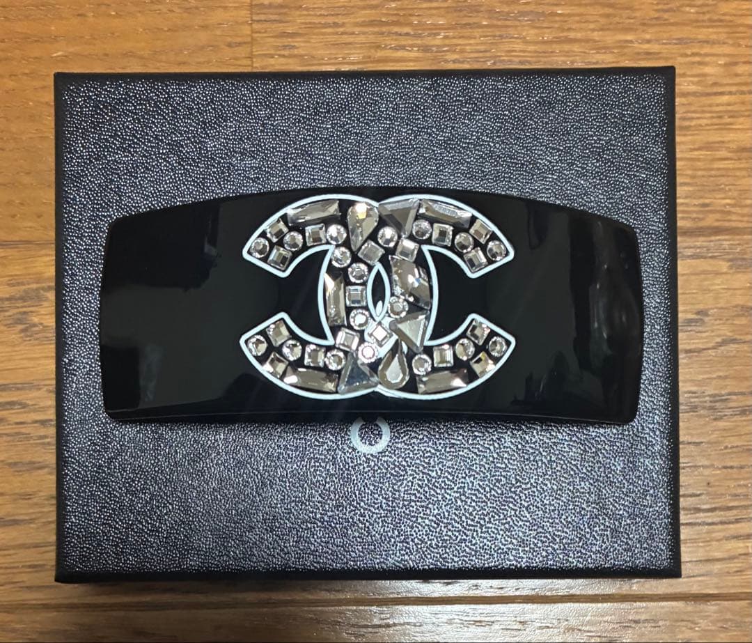 シャネル CHANEL バレッタ ヘアアクセサリー ラインストーン ココマーク