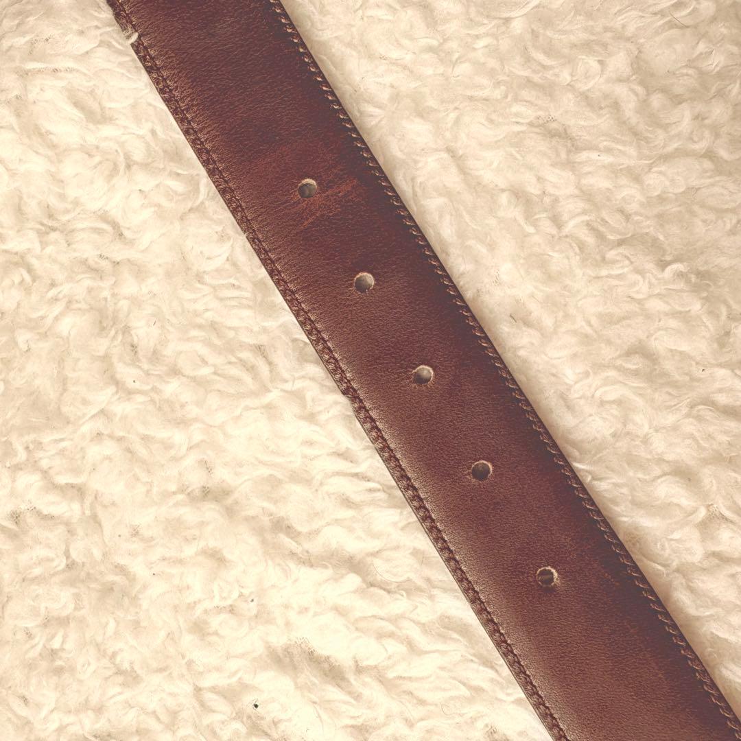 CELINE 黒レザーベルト クラシックカー金具 馬車金具 ゴールド 長さ調節可