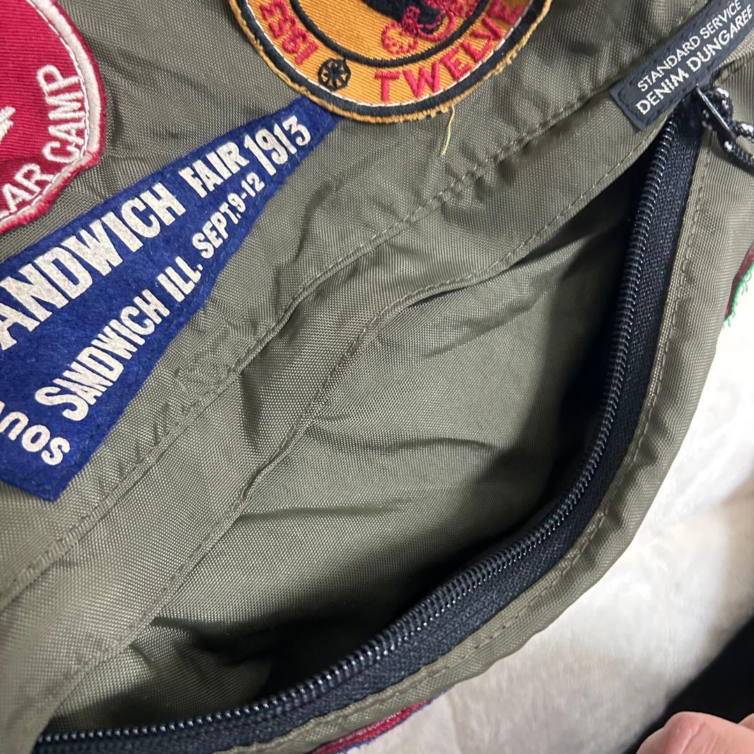 DENIM DUNGAREE ワッペン　リュック　カーキ　キッズ
