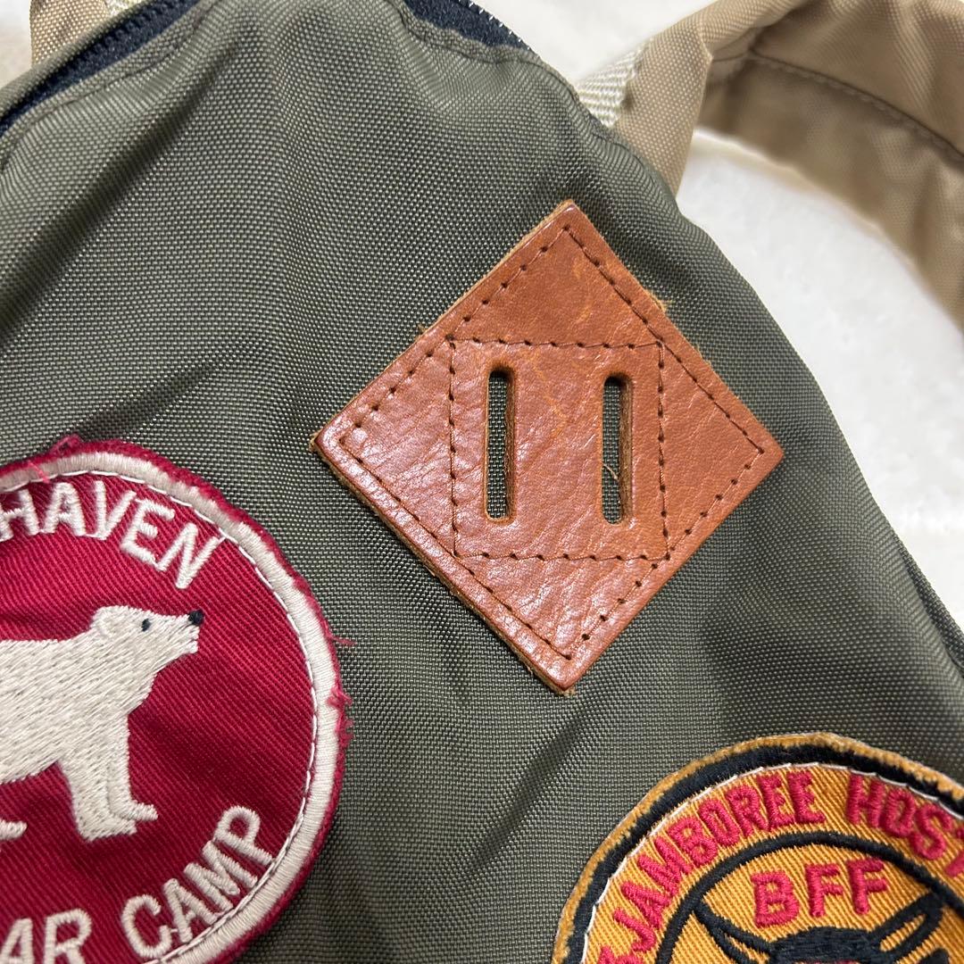 DENIM DUNGAREE ワッペン　リュック　カーキ　キッズ