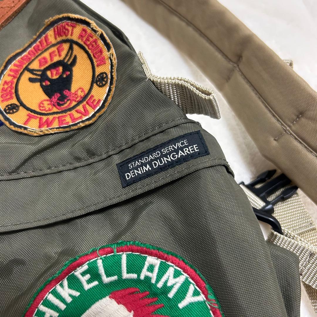 DENIM DUNGAREE ワッペン　リュック　カーキ　キッズ