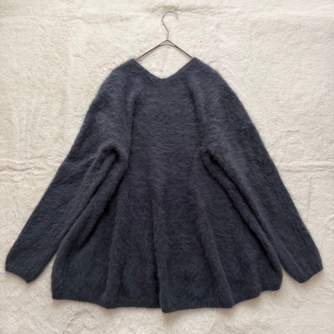 美品✨ビアズリー　ファーニットフレアプルーオーバー　グレー　Fサイズ 洗濯可