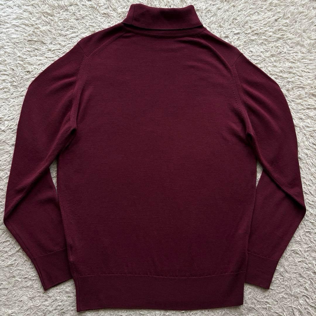 ★イギリス製★ JOHN SMEDLEY タートルネック 長袖 ニット ボルドー