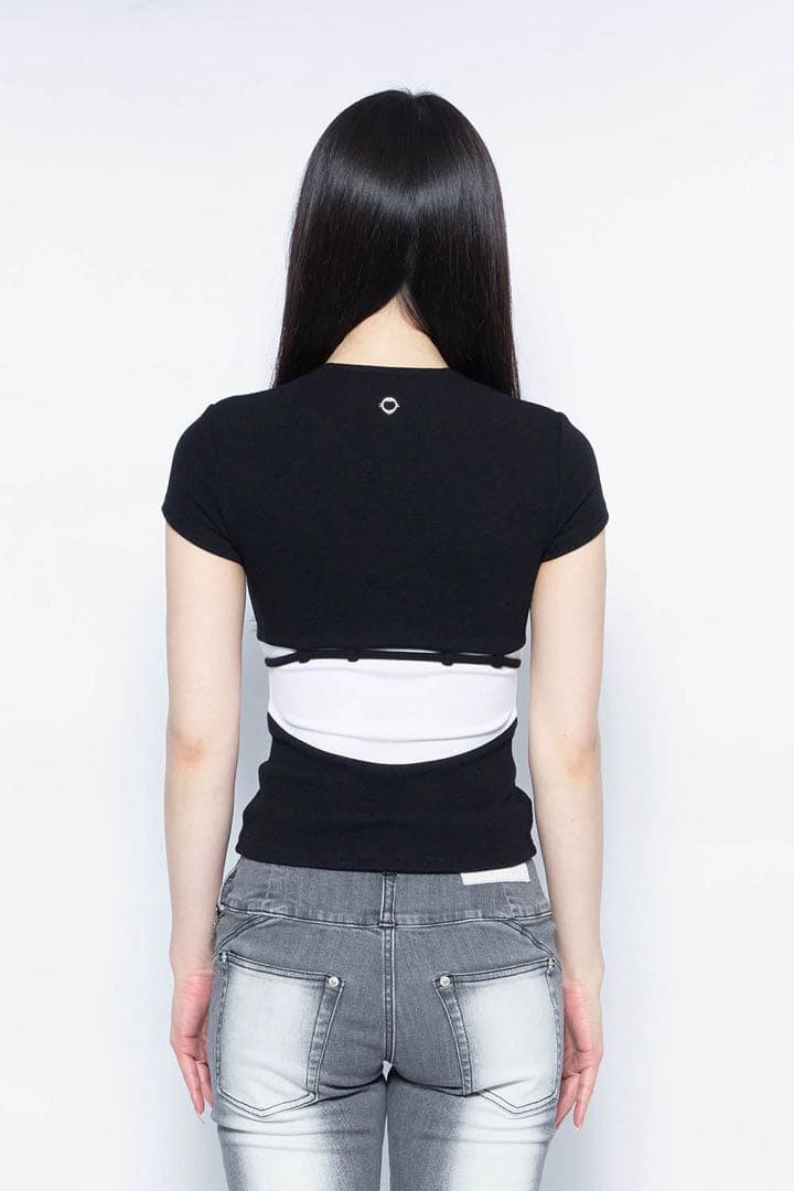 トップス theredthread S symbol bicolor tops