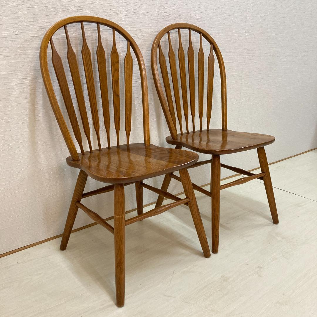 Shin Lee シンリー ダイニングチェア ウィンザー　オーク材　２脚セットA