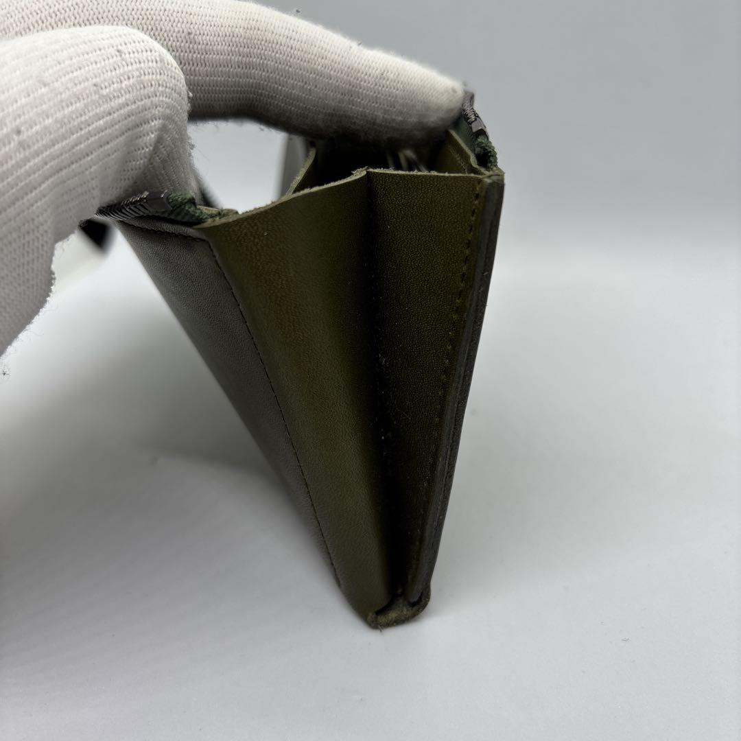 【美品】ステータシー　イルモードジップ　長財布　右利き用　カーキ