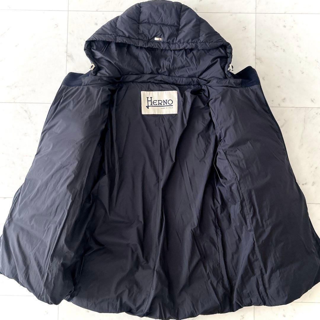 ヘルノ HERNO ウール切替 ドッキング ダウンコート 40 黒