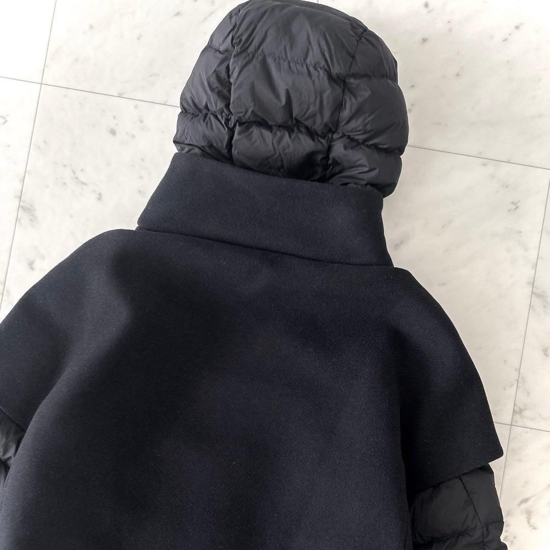 ヘルノ HERNO ウール切替 ドッキング ダウンコート 40 黒