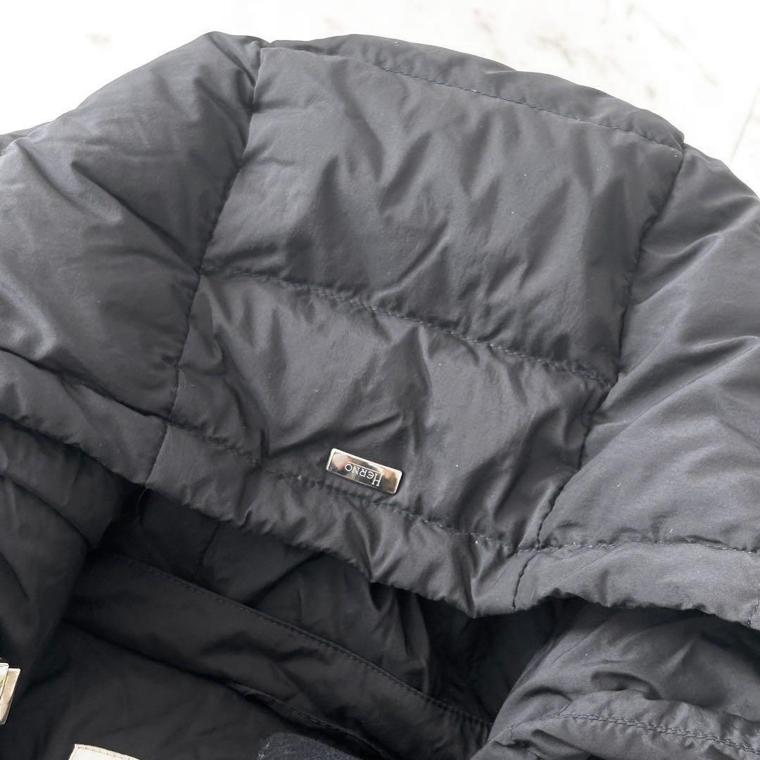 ヘルノ HERNO ウール切替 ドッキング ダウンコート 40 黒