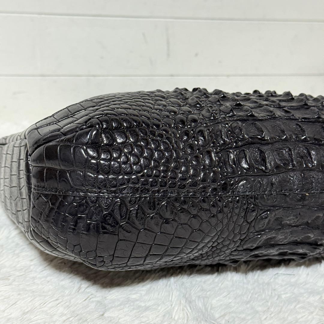 未使用✨BAGFAN バッグファン　クロコダイル　トートバッグ ハンドバッグ　黒