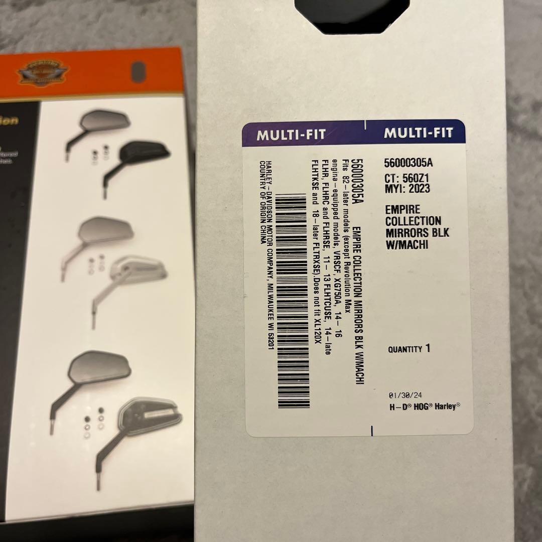 HARLEY-DAVIDSON エンパイア　ミラーセット　ブラック／シルバー