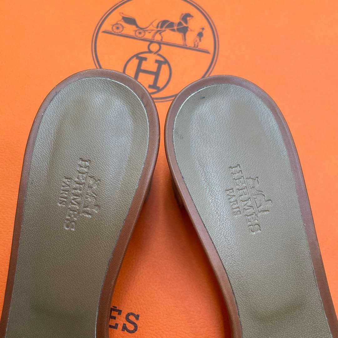 HERMES エルメス オアジス サンダル ミュール 38.5 38ハーフ 美品