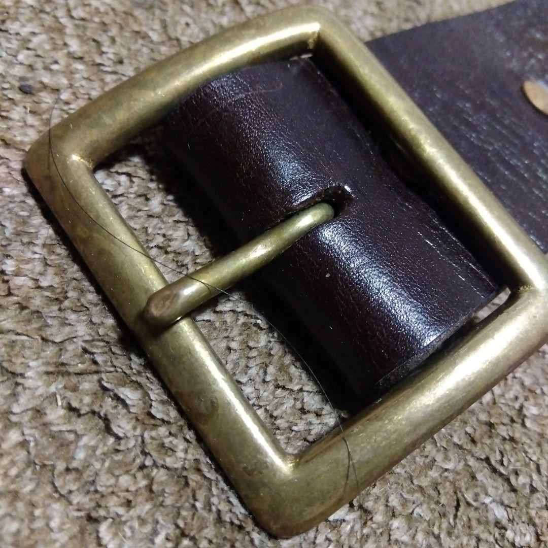 32inch HTC フラワー スタッズベルト ブラウン